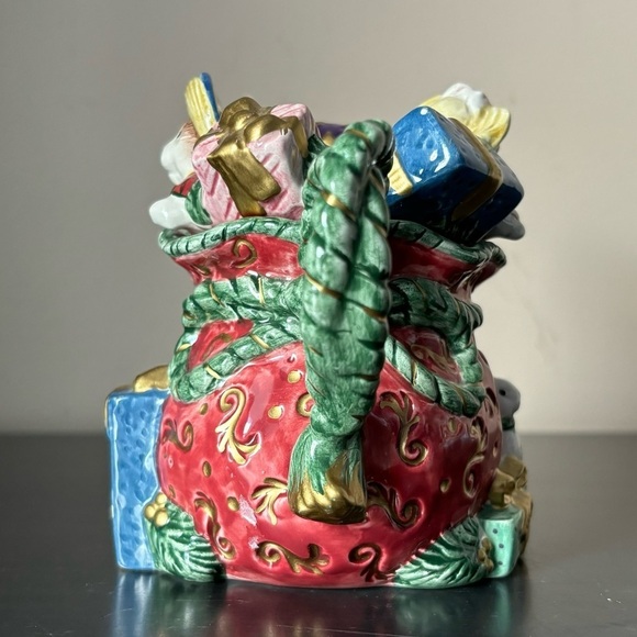 😍2/$20 Fitz & Floyd Christmas Holiday Santa Sleigh Gifts Mug Handcrafted - Picture 5 of 8